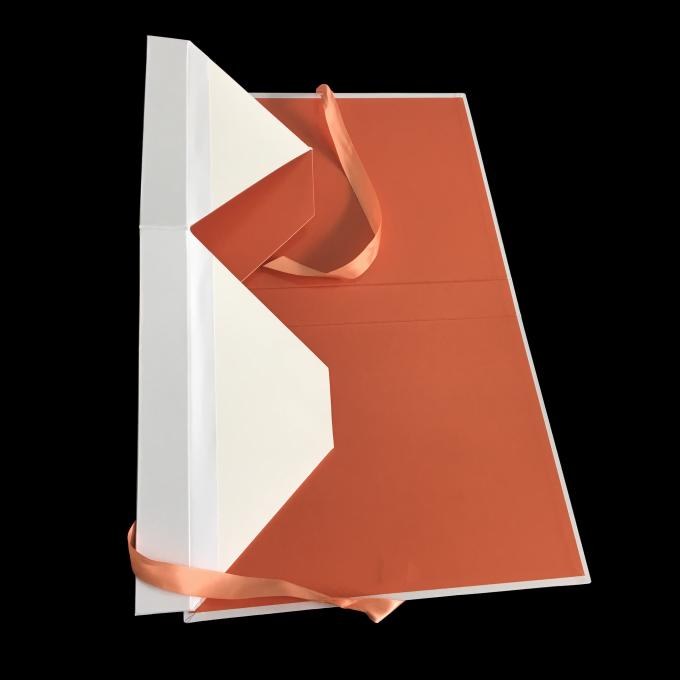 Cajas de regalo plegables del cartón del cierre blanco de la cinta individuales con la laminación de la cubierta