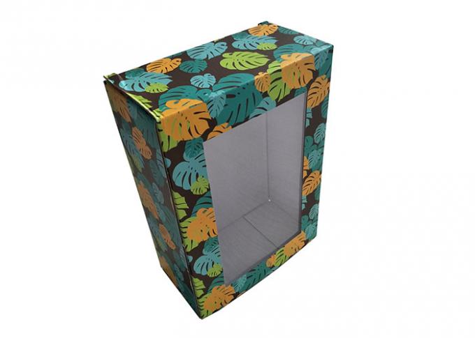 Caja de regalo transparente del papel de la ventana en la impresión del modelo decorativo