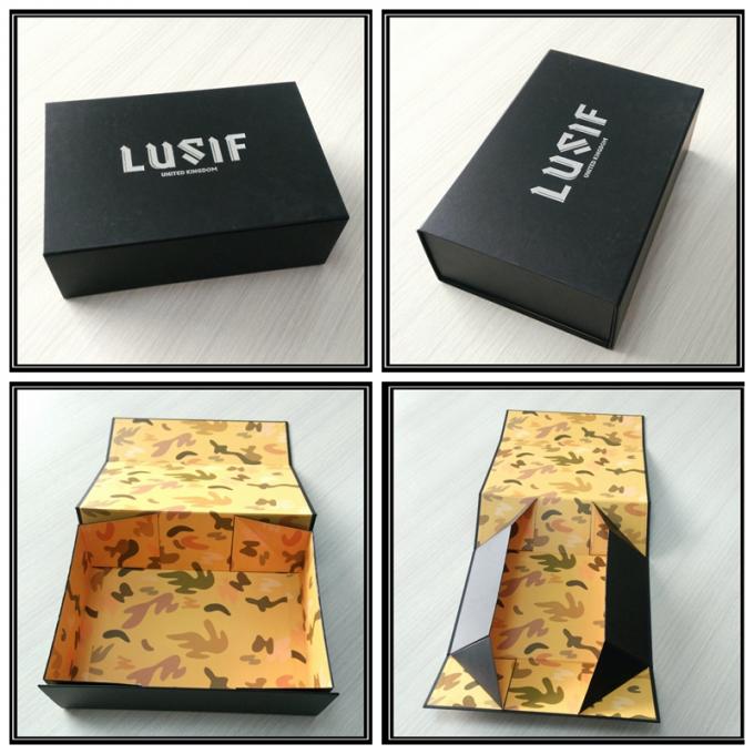 Caja plegable de papel de lujo sólida ULTRAVIOLETA de sellado caliente del punto de gigante formado libro