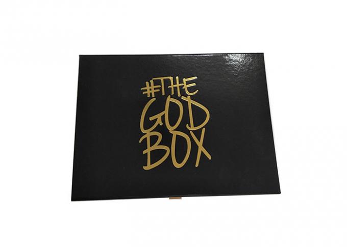 El logotipo del sellado de oro impreso pliega las cajas de regalo, caja de regalo de papel formada libro