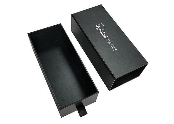 Caja de diapositiva negra del papel de la laminación, impresión profesional que resbala las cajas de regalo del cajón