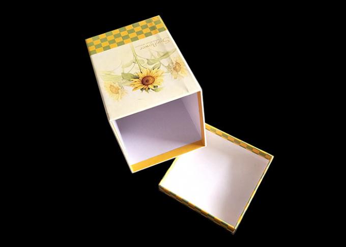 Caja de regalo impresa flores de lujo con el top reciclable a prueba de humedad del casquillo de la tapa