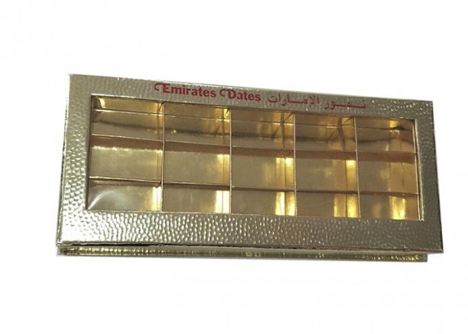 Rectángulo formado de oro de las cajas de almacenamiento del libro de regalo del caramelo de chocolate con la bandeja interna
