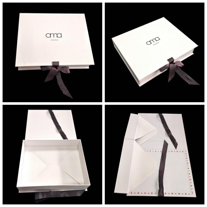 Caja de empaquetado de la ropa plegable blanca del cartón con el cierre de la cinta