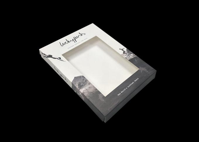 Caja de tarjeta bonita impresa logotipo de regalo, ventana transparente superior clara rígida de las cajas de regalo