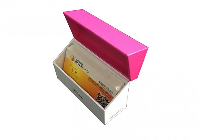 Caja de regalo de sellado caliente del imán que empaqueta la superficie texturizada con color rosado
