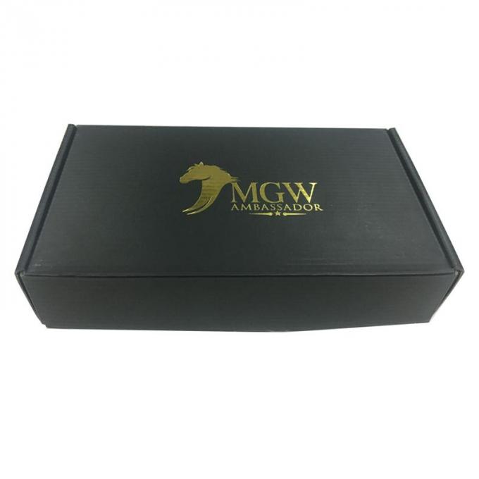35 x 24 los x 7cm acanalaron al OEM del logotipo del oro de las cajas de regalo con color negro