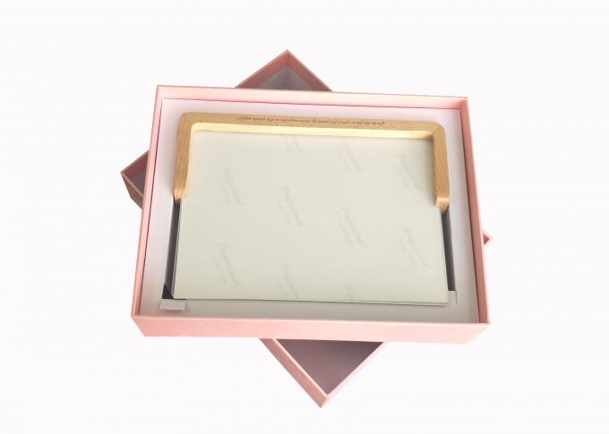 Empaquetado de papel rosado del marco de la foto de portada de la cartulina de las cajas de regalo del paquete del lat del álbum