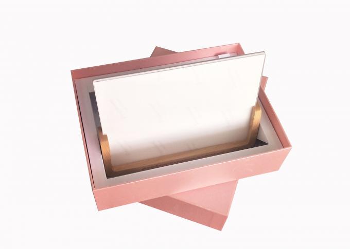 Empaquetado de papel rosado del marco de la foto de portada de la cartulina de las cajas de regalo del paquete del lat del álbum