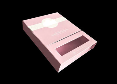 China Caja de tarjeta magnética rosada de regalo del cierre con dos capas intermediarias y una ventana clara fábrica