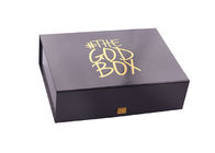 Cajas de regalo plegables del cartón del rectángulo con la fotoprotección negra y el logotipo caliente del oro proveedor