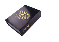 Cajas de regalo plegables del cartón del rectángulo con la fotoprotección negra y el logotipo caliente del oro proveedor