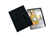 Perfume de sellado caliente del logotipo de las cajas rígidas de encargo negras del cartón que envuelve el envase proveedor