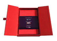 Caja formada libro rojo superior del casquillo, caja magnética de la aleta con la cinta del satén de la anchura de los 2cm proveedor