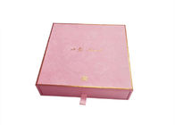 Cosmético que empaqueta resbalando el artículo texturizado rosa del logotipo de la hoja de oro de papel de la caja de papel proveedor
