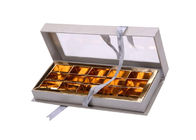 La caja de regalo del papel de categoría alimenticia CMYK/Pantone colorea el chocolate que empaqueta con la ventana del PVC proveedor