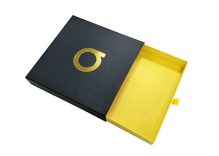 Joyería que resbala la caja de papel, diseño abierto del logotipo del sellado de oro de las cajas de la diapositiva hecha a mano proveedor