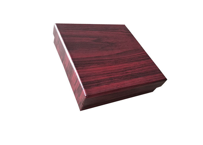Tapa de madera de color rojo oscuro del color y cajas bajas con la cartulina interna 1200gsm de la superficie del terciopelo proveedor