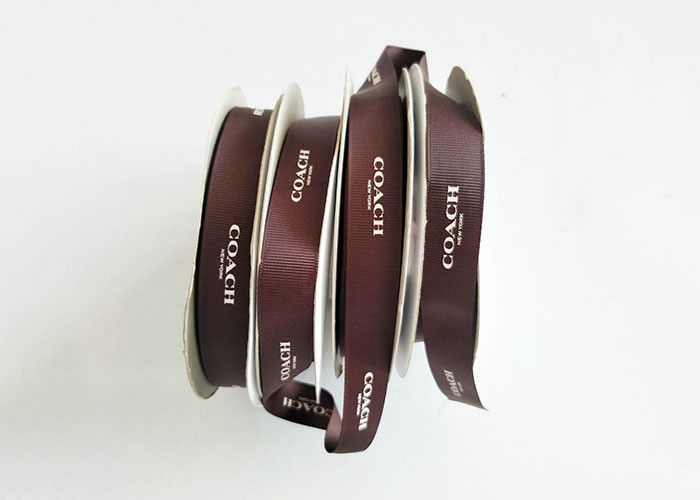 Rollo de seda sólido de la cinta de satén del logotipo de la impresión de Brown para el regalo que adorna el corte del calor proveedor