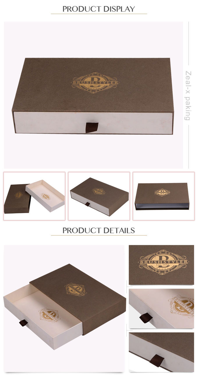 Eco - tipo de desplazamiento amistoso ropa ISO9001 del cajón de la caja de papel certificada