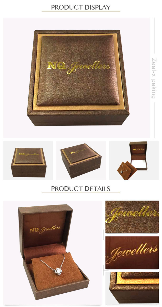 El collar decorativo de las cajas de regalo del logotipo del sellado de oro encajona la materia prima del terciopelo de la espuma