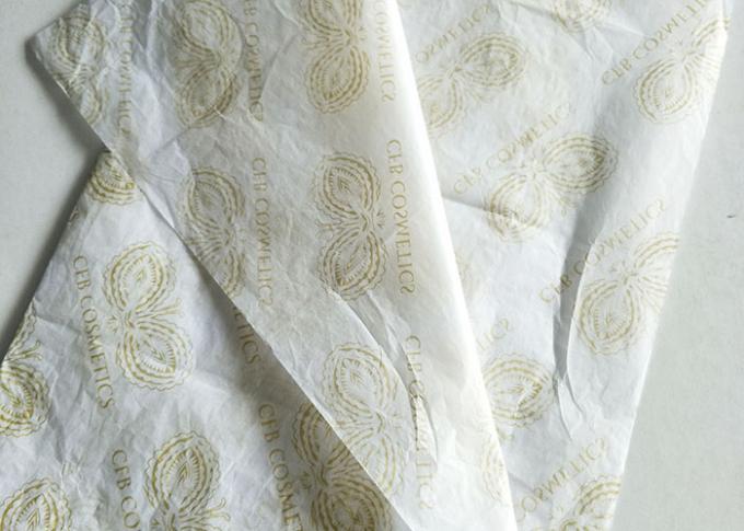 Color blanco liso impreso ropa de oro del papel seda del regalo del logotipo modificado para requisitos particulares
