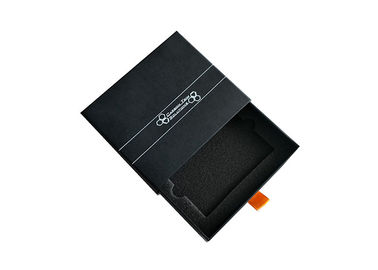 China La caja de diapositiva de papel negra de la caja de cerillas del color, resbala hacia fuera la caja de regalo con el parte movible de la espuma fábrica