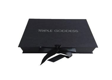 China Cinta plegable personalizada del negro de la caja de regalo del logotipo para la dirección Packaing de la mujer fábrica