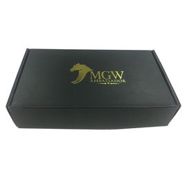 China 35 x 24 los x 7cm acanalaron al OEM del logotipo del oro de las cajas de regalo con color negro fábrica
