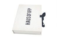 Transporte fácil magnético plegable plano blanco de la caja de regalo del cierre de la cinta para el empaquetado del vestido proveedor